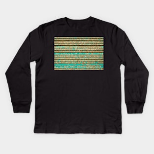 Green grid 2 Kids Long Sleeve T-Shirt